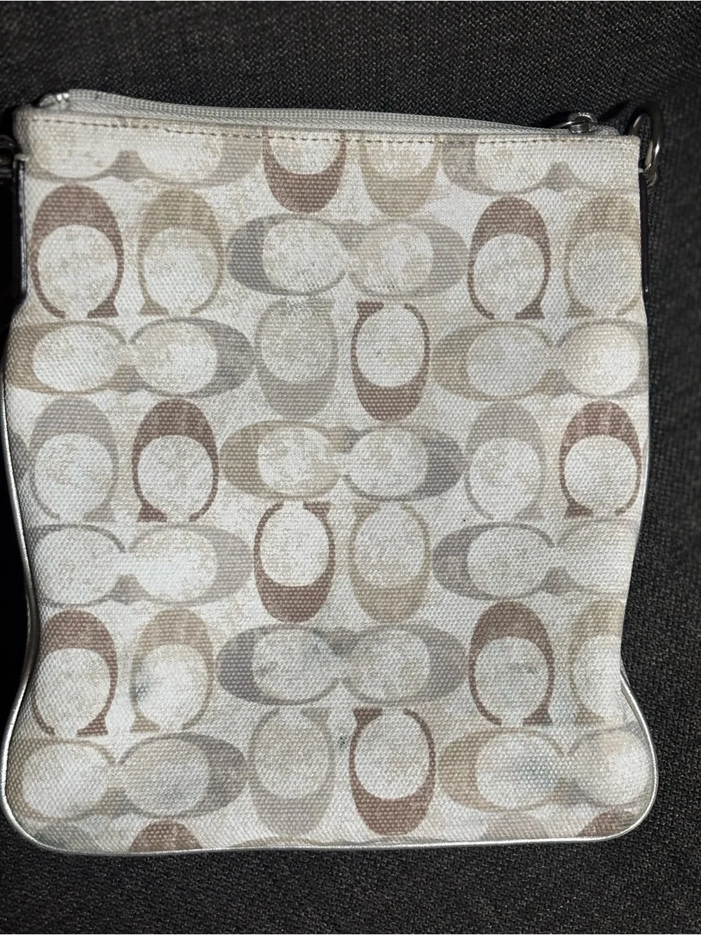 Coach Kristin Swing Bag  Crossbody Sequin Signature white  Brown